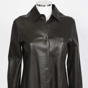 Classiques Entier Calfskin Leather Blouse Size S.